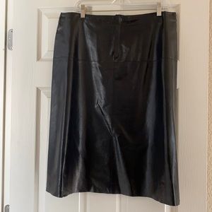 Black leather skirt 26.5" long waist is 18" wide